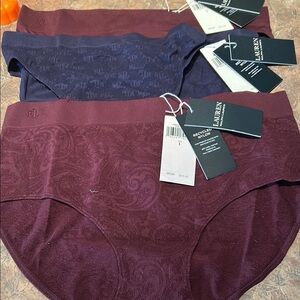 Ralph Lauren Burgundy and Navy Panties Set